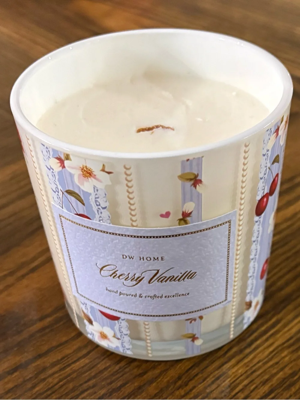 DW Home Cherry Vanilla Wooden Wick Hand Poured Candle - NEW